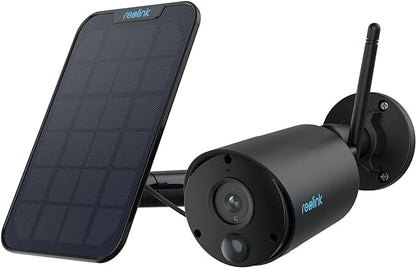 REOLINK 2K 3MP Solar Security Camera, Wireless Home Security Camera Outdoor Indoor, IR Night Vision, Human/Car Detection, 2.4G WiFi, Local Storage, No Monthly Fee, Support Home Hub, Argus Eco+SP Black