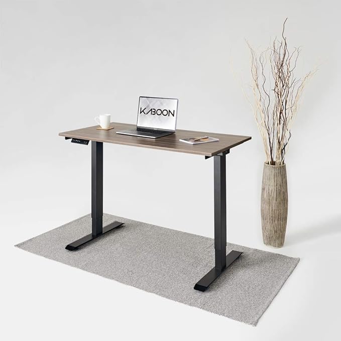 Kaboon Universal Tabletop 47.25"x30", Solid One-Piece Melamine Table Top, Double Desk L-Desk DIY, Home and Office,Eucalyptus/Dark Walnut