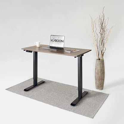 Kaboon Universal Tabletop 47.25"x30", Solid One-Piece Melamine Table Top, Double Desk L-Desk DIY, Home and Office,Eucalyptus/Dark Walnut