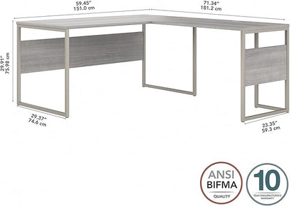 Bush Business Furniture Hybrid 60-inch L-Shaped Table Desk, Platinum Gray (HYB027PG)