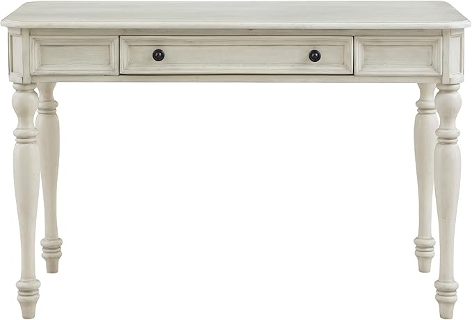 OSP Home Furnishings Country Meadows 48 Inch Writing Desk with Drawer, Antique White