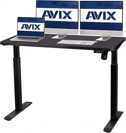 AVIX Whole Piece Electric Standing Desk, 48 x 24 Inches Height Adjustable Desk, Sit Stand Desk Home Office Desks, Black