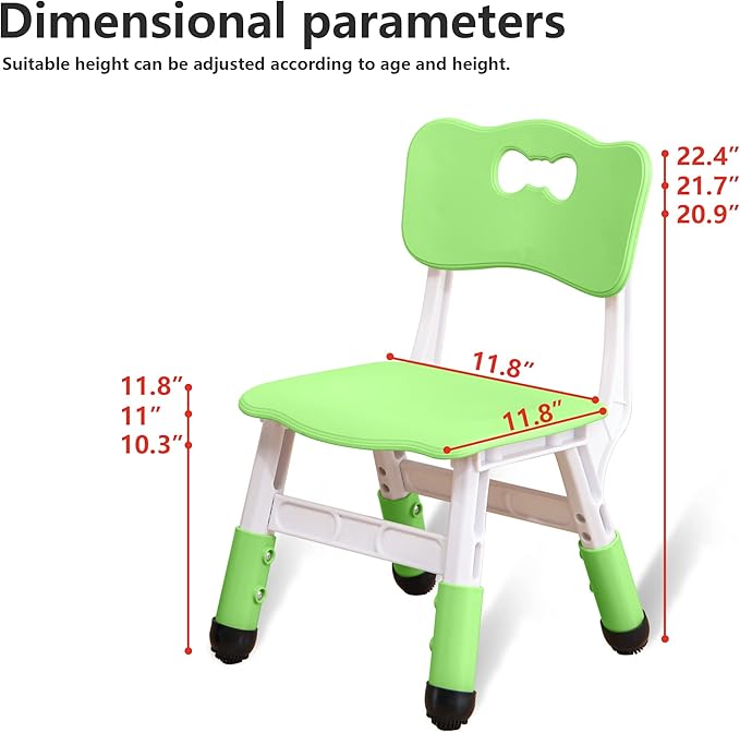 Kids' Desk Chairs Adjustable Height is Suitable for Children's Chairs Used in Families, Schools and Day-Care Between 2-10 Years Old The Max Bearing Capacity is 220LB(6PCS-Grey)