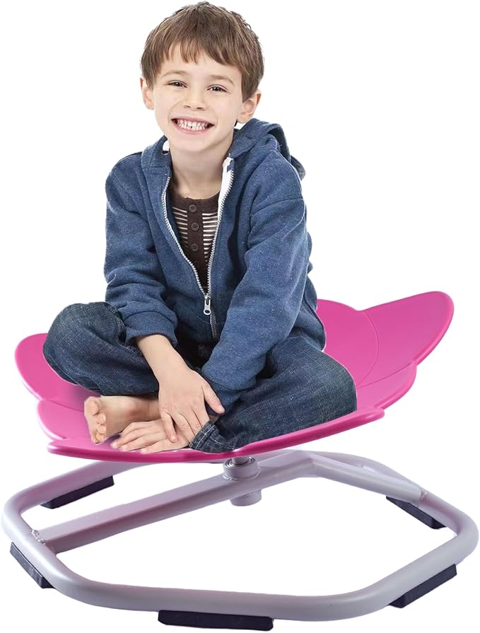 Autism Kids Swivel Chair, Spinning Chair for Kids Sensory, Kids Swivel Chair Sensory, Sensory Toy Chair, Carousel Spin Sensory Chair, Training Body Coordination (Rose)