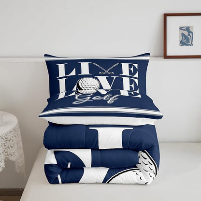 Feelyou Golf Print Bedding Set King Size Ball Gaming Comforter Set for Kids Boys Girls Decor Sports Theme Comforter Microfiber Golf Ball Duvet Set Bedroom Quilt Set