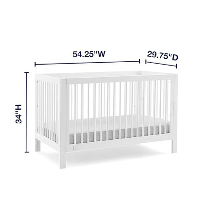 Delta Children babyGap Charlie 6-in-1 Convertible Crib + Brannan Bear Bookcase with Bins + Brannan Bear Wall Shelf with 4 Hooks, Bianca White (Bundle)