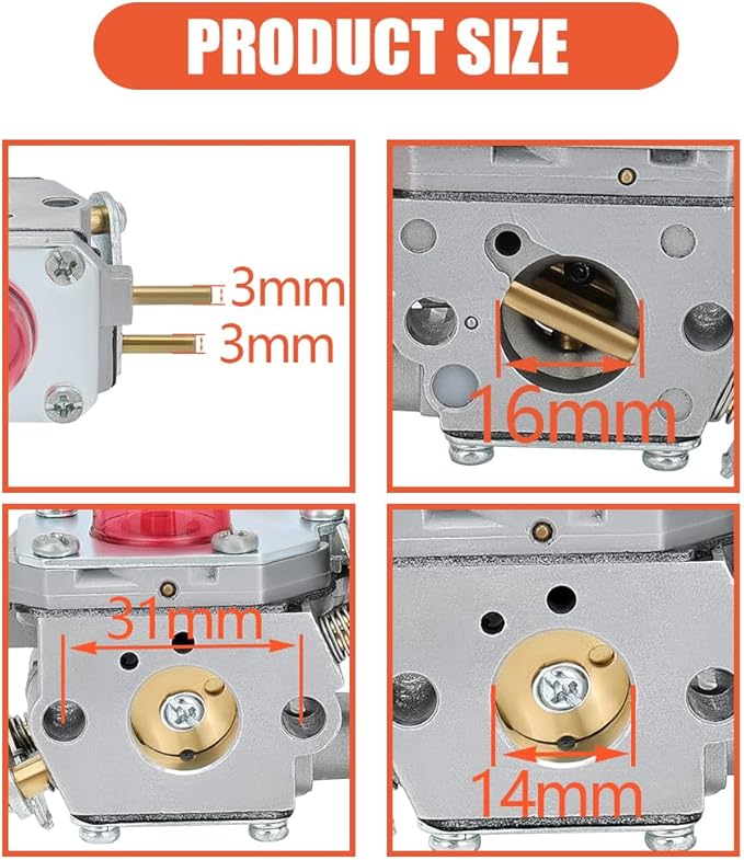 Hipa 545081857 Carburetor for Poulan BVM200FE Craftsman 25CC Leaf Blower Leaf Blower 358.794763, 358.794770, 358.794780, 358.794765, 358.794774, 358.794773 Blower Replace Zama C1U-W43 Carb