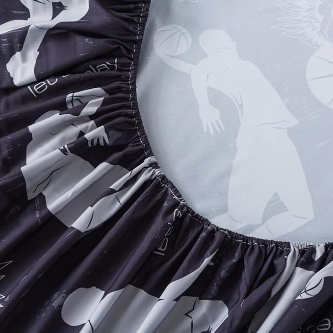 ADASMILE A & S Basketball Comforter Twin for Boys Basketball Bedding Twin for Kids Basketball Sports Comforter with Basketball Sheets 6 Pieces Bed in A Bag Comforter Twin for Boys Teens Sports Bed Set