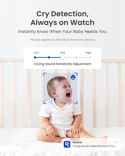 REOLINK E1 Pro Indoor Security Camera, 4MP Plug-in Pet Camera Support 2.4/5 GHz WiFi, 360 Degree Baby/Dog Monitor with Auto Tracking, Person/Pet Detection, Night Vision, 2 Way Audio, Local Storage