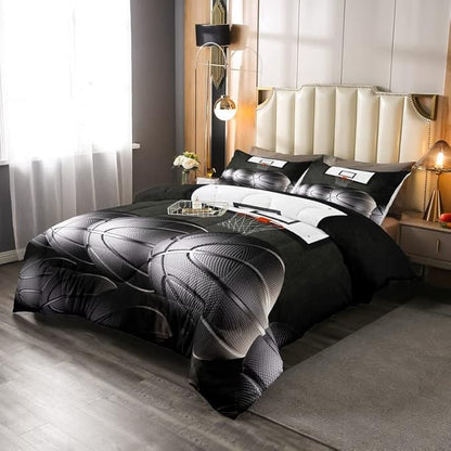 Erosebridal Boys Black Basketball Bedding Set Full Kids Sports Comforter Set Teen Basketball Hoop Down Comforter Soft Lightweight Quilted Duvet 3 Pcs Basketball Lovers Bedroom Decor