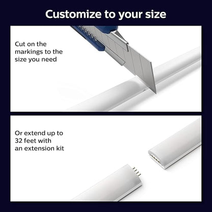 Philips Hue Indoor 6-Foot Smart LED Light Strip Base Kit with Plug - Flowing Multicolor Effect - 1 Pack - Control with Hue App - Works with Alexa, Google Assistant and Apple HomeKit