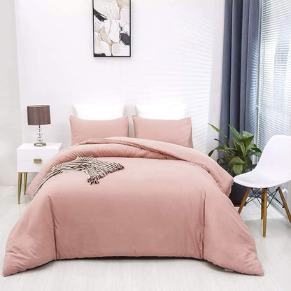 Pink Comforter King Size Pure Blush Pink Bedding Set Women Rose Pink Durable Comforter Set 3 Pieces 1 Comforter with 2 Pillowcases