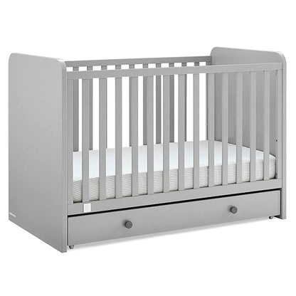 GAP babyGap Graham 4-in-1 Convertible Crib with Storage Drawer - Greenguard Gold Certified, Grey/Dark Grey