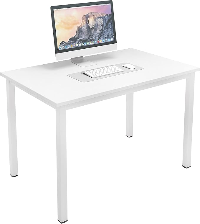 SogesGame Small Computer Desk, 39.4 inches Small Office Desk Computer Table Study Writing Desk Workstation for Home Office,White