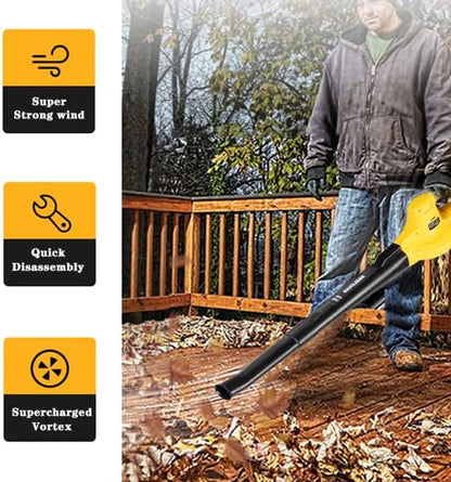 Cordless Leaf Blower Compatible for Dewalt 20V Max Battery(𝐁𝐚𝐭𝐭𝐞𝐫𝐲 & 𝐂𝐡𝐚𝐫𝐠𝐞𝐫 𝐍𝐨𝐭 𝐈𝐧𝐜𝐥𝐮𝐝𝐞𝐝), Electric Handheld Lightweight Leaf Blower for Lawn Care & Yard Cleaning
