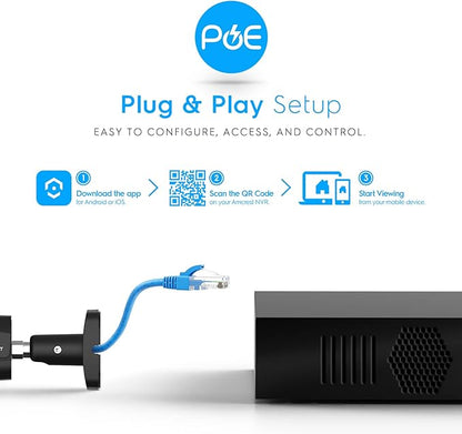 Amcrest 4K 8CH POE NVR (1080p/3MP/4MP/5MP/8MP) POE Network Video Recorder - Supports up to 8 x 8MP/4K IP Cameras, 8-Channel Power Over Ethernet Pre-Installed 2TB Hard Drive (NV4108E-2TB)