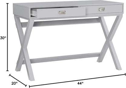 Linon Grey 2-Drawer Writing Jaycee Desk