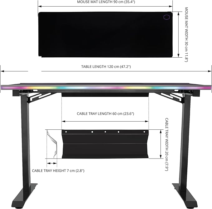Cooler Master GD120 ARGB PC Desk, Gaming Table