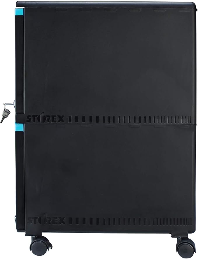 Storex 61315A01C File Cabinet, 1-Pack, Black/Teal