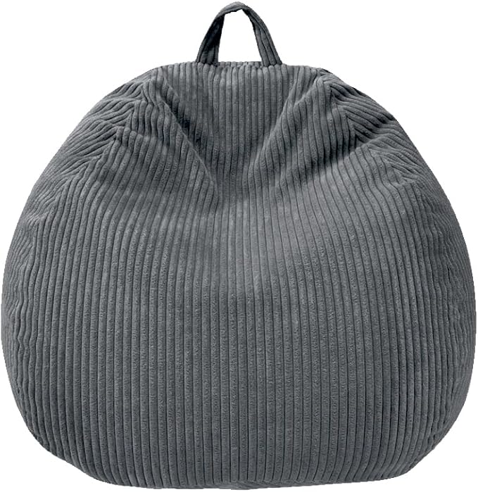 Bean Bag Chairs Cover (No Filler),Bean Bag Cover,Bean Bag for Kids,Adults,Teens-[Small 32 * 28 in]inches Gray Bean Bags