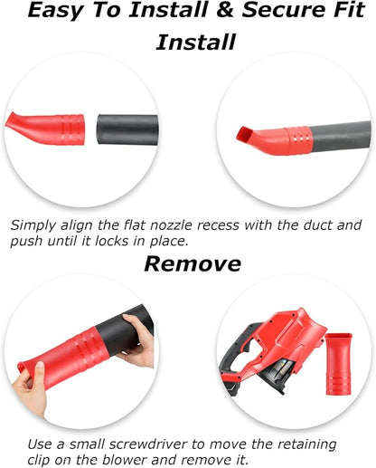 Flat Bend Nozzle for Milwaukee M18 Fuel Leaf Blower - Leaf Blower Nozzle for Drying, Blow-Drying, and Purging Cars, Trucks, and Tool Boxes (1 Pack, No Tool)
