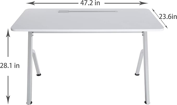 ApexDesk 47" Computer Desk, Modern Simple Style Desk for Home Office, Study Student Writing Desk - White