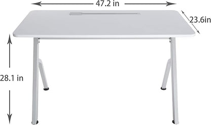 ApexDesk 47" Computer Desk, Modern Simple Style Desk for Home Office, Study Student Writing Desk - White