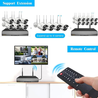 (Dual Antennas for Wi-Fi Enhanced) AI Human Detected 2-Antennas Enhance Outdoor Wireless Security Camera System WiFi Video Surveillance System