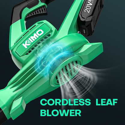 K I M O. Leaf Blower Cordless with Battery and Charger, 2X2.0 Batteries, Extension Tube, 200 CFM 170 MPH Lightweight Cordless Leaf Blower, Battery Operated Leaf Blowers for Lawn Care, Yard|Patio|House