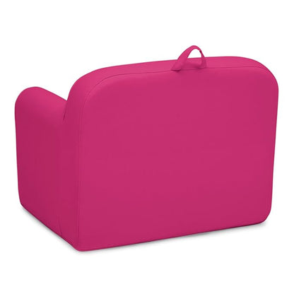 Delta Children Personalized Cozee Chair - Customize with Name – Foam Kids Chair for Ages 18 Months and Up, Hot Pink