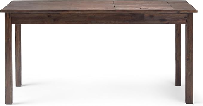 SIMPLIHOME Monroe SOLID WOOD Rustic 60 inch Home Office Desk, Writing Table, Workstation, Study Table Furniture in Distressed Charcoal Brown