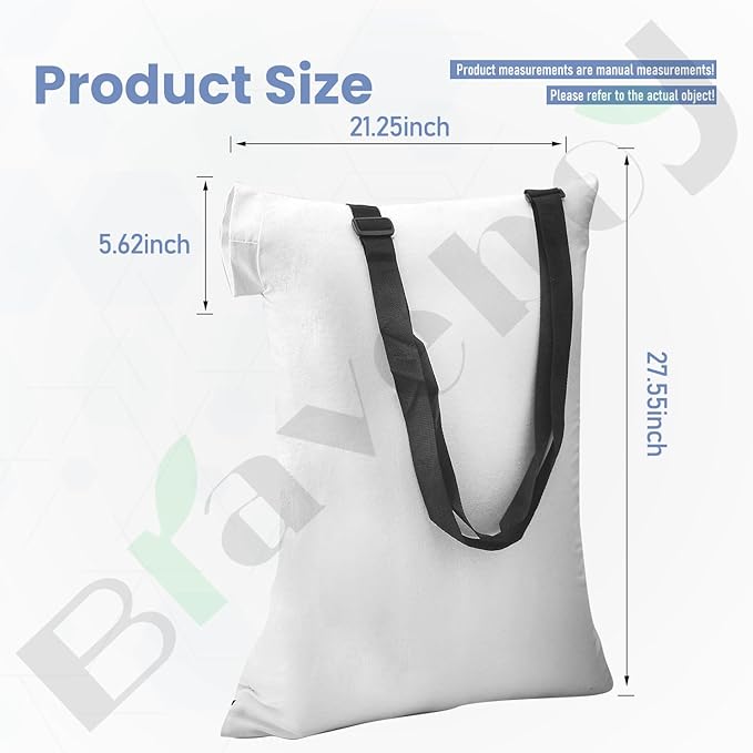 Universal Leaf Vacuum Blower Bag Compatible with Worx Craftsman Toro Black-Decker Husqvarna Leaf Blower Vacuum/Leaf Blowers - Bottom Zip Replacement Bag, Leaf Blower Bag White