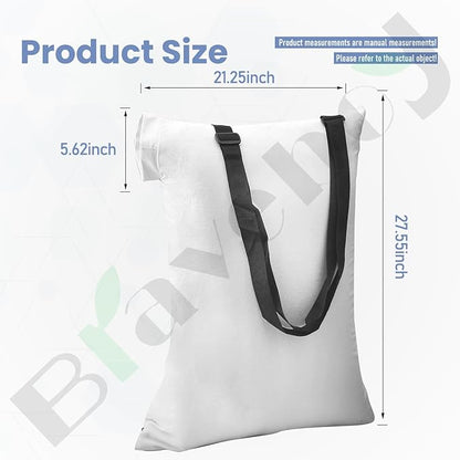 Universal Leaf Vacuum Blower Bag Compatible with Worx Craftsman Toro Black-Decker Husqvarna Leaf Blower Vacuum/Leaf Blowers - Bottom Zip Replacement Bag, Leaf Blower Bag White