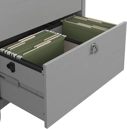 Bush Furniture Salinas 2 Drawer Lateral File Cabinet in Cape Cod Gray