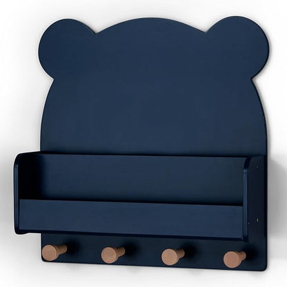 Delta Children babyGap Charlie 6-in-1 Convertible Crib + Brannan Bear Bookcase with Bins + Brannan Bear Wall Shelf with 4 Hooks, Navy (Bundle)