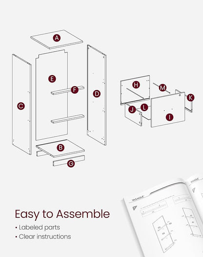 VASAGLE 3-Drawer Vertical File Cabinet, Filing Cabinet for Home Office, Printer Stand, with 3 Lockable Drawers, Adjustable Hanging Rail, for A4 and Letter-Size Files, Cloud White UOFC055W14