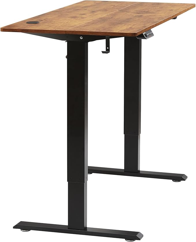 VEVOR Height Adjustable Desk, 55.1 x 23.6 in, 3-Key Modes Electric Standing Desk,Whole Piece Desk Board, Sturdy Dual Metal Frame, Max. Bearing 180 LBS Computer Sit Stand up Desk, for Home and Office