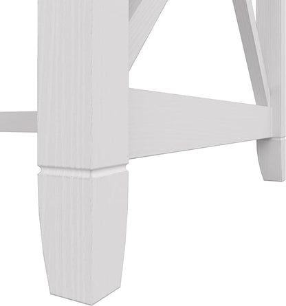 Bush Furniture Key West 60W L Shaped Desk with 2 Drawer Mobile File Cabinet in Pure White Oak