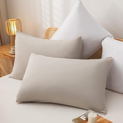 King Comforter Set Tannish Grey Solid Color Lightweight Bedding Comforter Sets 3pcs (1 Comforter, 2 Pillowcases) Soft Microfiber Down Alternative Comforter for All Season