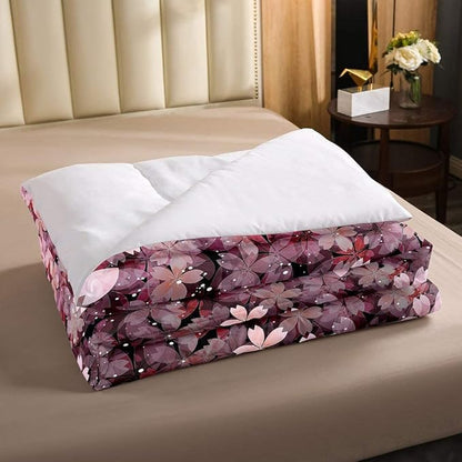 Erosebridal Cherry Blossom Comforter Set King Size, Pink Flower Down Comforter, Petal Floral Quilted Duvet, Starry Sky Glitter Girly Warm Duvet Insert, Bedroom Living Dorm Room Decorative