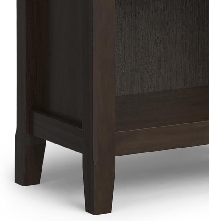 SIMPLIHOME Amherst SOLID WOOD Transitional 5 Shelf Bookcase for The Living, Study Room and Office, 24 inch, Hickory Brown