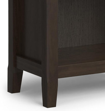 SIMPLIHOME Amherst SOLID WOOD Transitional 5 Shelf Bookcase for The Living, Study Room and Office, 24 inch, Hickory Brown