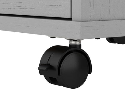 Bush Furniture Key West 2 Drawer Rolling File Cabinet in Cape Cod Gray, Mobile Organization for Home Office, Small Under Desk Storage on Wheels