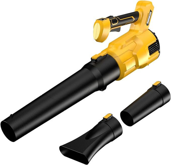 Cordless Leaf Blower for Dewalt 20V Max Battery, 480 CFM Electric Blower with Brushless Motor, Adjustable 3 Speeds up to 22000RPM, Handheld Leaf Blower for Lawn Care,Yard and Snow Blowing(No Battery)