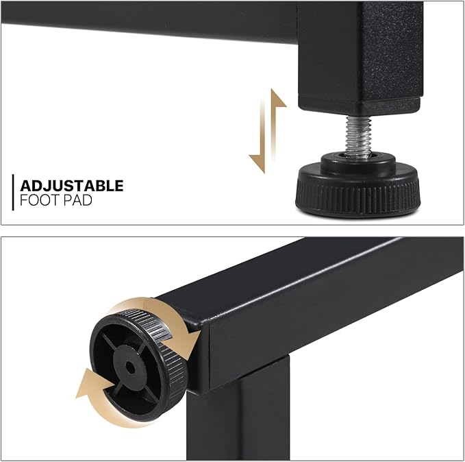 MoNiBloom Home Office Computer Desk with Storage Bag, 55" Writing Study Modern Simple Style Laptop Table, Teak Color