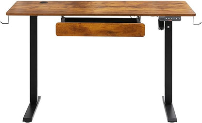 VEVOR Height Adjustable Desk, 47.2 x 23.6 in with Drawer, 3-Key Modes Electric Standing Desk,Whole Piece Desk Board, Dual Metal Frame, 180 LBS Capacity Computer Sit Stand up Desk, for Home and Office