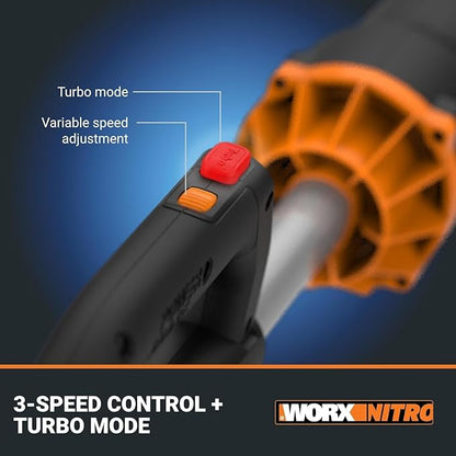 WORX Nitro 40V LEAFJET WG585 Leaf Blower Cordless with Battery & Charger, PowerShare, Blowers for Lawn Care Up to 165 MPH 620 CFM, Lightweight with High-Power Turbine Fan and Brushless Motor