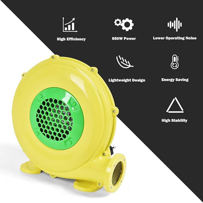 COSTWAY Bounce House Blower for Inflatable Bounce House Bouncy Castle,Yellow/Green