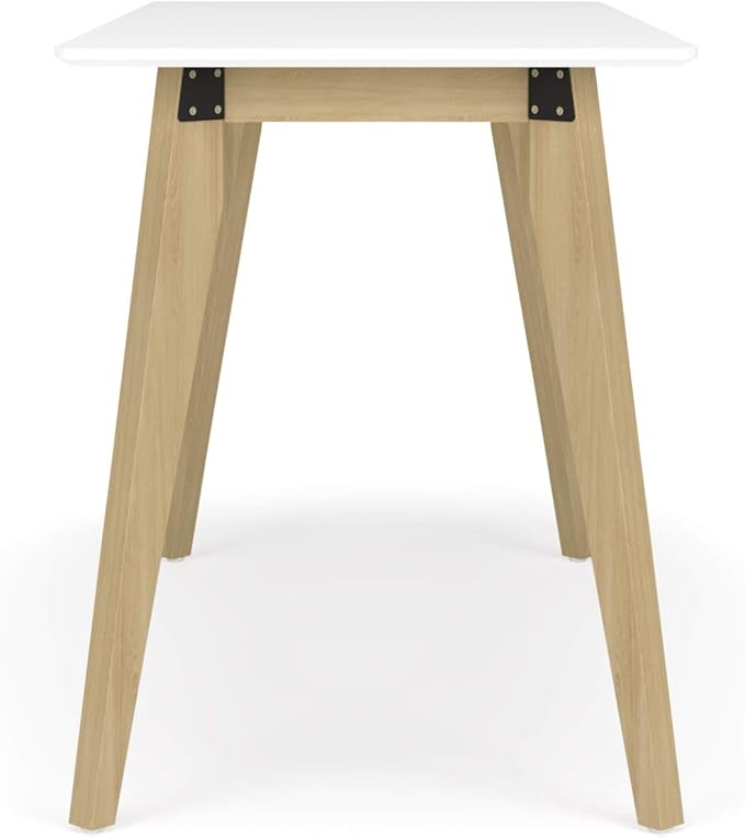 HON Basyx BSX55WPLTWH Modern Home Office Wood Computer Desk, 55", White