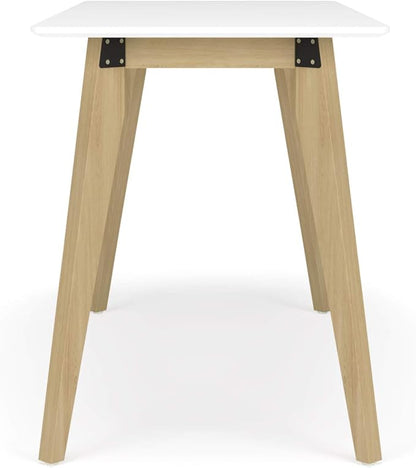 HON Basyx BSX55WPLTWH Modern Home Office Wood Computer Desk, 55", White